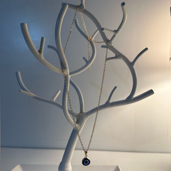 Evil Eye Necklace Simple Round Turkish Devils Eyes Pendant Necklace Adjustable - Picture 3 of 4